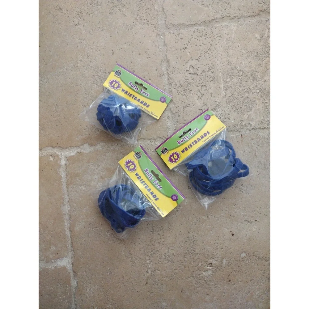 Teacher Created Resources Bully Free Wristband Blue 3 packs 30 Total Pieces‎